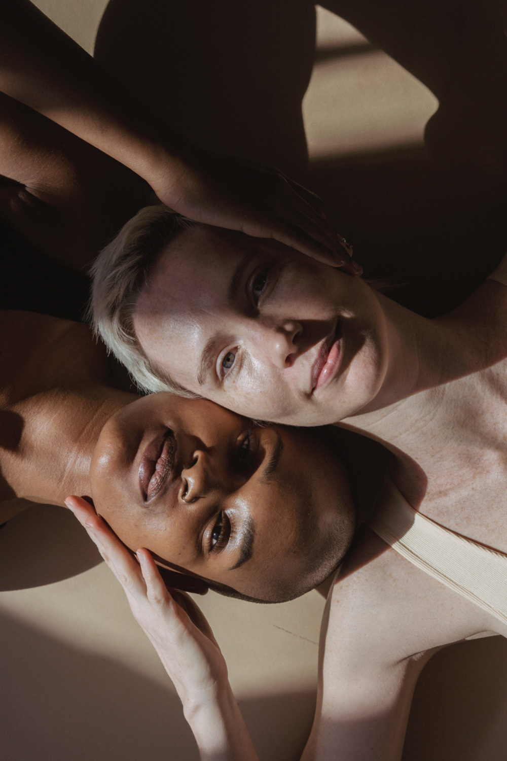 Close up of 2 women's faces